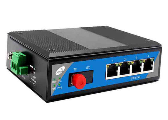 FCC Fiber POE Switch 4/8/16/24 منافذ محمولة مع VLAN و IPC 250m