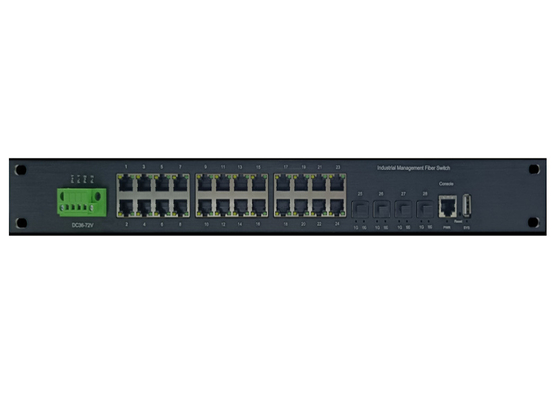 محول إيثيرنت الصناعي المدار مع 24 منفذ 10/100/1000Base-T (((X) و 4 منفذ 10G SFP +