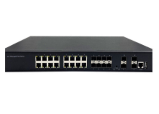 10G مدير فائبر إثنتر سويتش مع 4 1G / 10G SFP + و 16 1000Mbps إثنتر + 8 1000Mbps SFP الموانئ