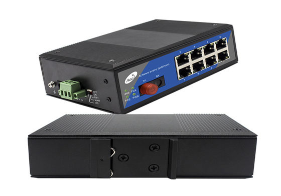 1 محول الألياف POE لمنفذ الألياف ، IEEE 802.3af / At POE Network Switch 8 Port