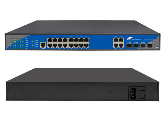 10/100 / 1000Mbps 16 منفذ POE محول مُدار