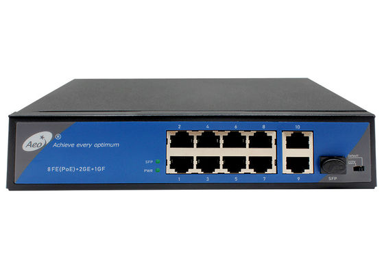 IPC Extender 250m 10 / 100M 8 Port POE Switch with Fiber Uplink