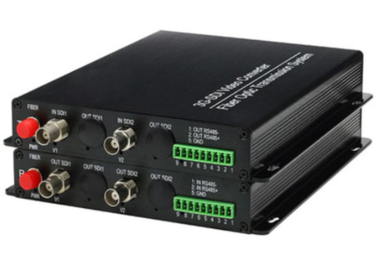2CH 3G SDI HD SDI لتحويل الألياف البصرية 2 منفذ بصري BNC 1