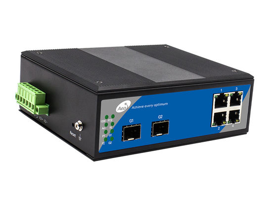 10/100 / 1000M محول إيثرنت صناعي غير مُدار 4 منافذ POE 2 SFP