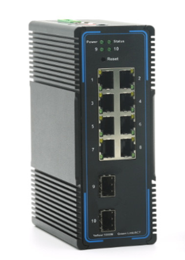 محول POE من الألياف الضوئية 10 جيجا بايت مُدار 2 10 جيجا بايت SFP + فتحات و 8 منافذ POE جيجابت