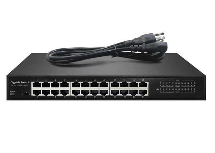 24-Port Fiber POE Switch 10/100/1000 Mbps للشبكات ونقل البيانات
