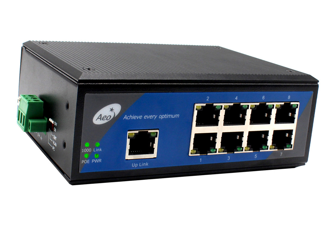 DC12-57V 8 منفذ POE البديل مع 1 منفذ Uplink و 8 منافذ إيثيرنت