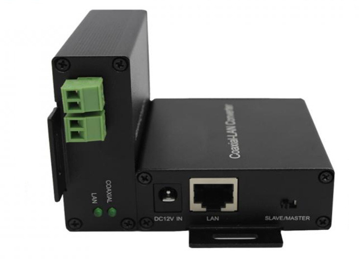 10/100Mbps Ethernet عبر محول Coax 1 * UTP + 2 * 2wire Port Ethernet إلى زوج متجانس / مشوه